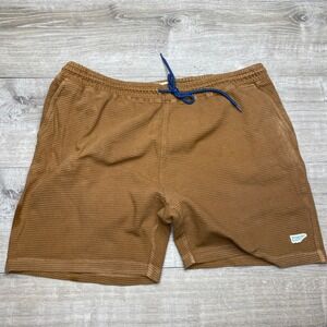 Wellen Shorts Easy Short Mens XXL Brown 100% Organic Cotton Ribbed Knit Casual
